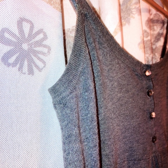 •Mimi Maternity baby doll tank with adjustable straps in Heather Gray - Picture 4 of 12